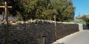 Construction d'un mur double parement - Cabrières d'Avignon