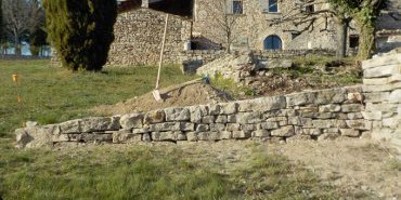 Mur de soutènement, mur double parement - Viens