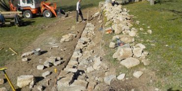 Mur de soutènement, mur double parement - Viens