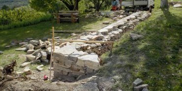 Mur de soutènement, mur double parement - Viens