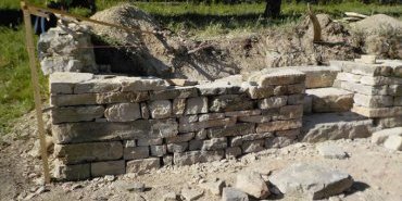 Mur de soutènement, mur double parement - Viens