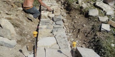 Mur de soutènement, mur double parement - Viens