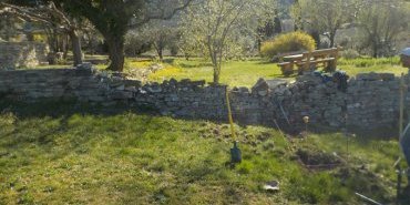 Mur de soutènement, mur double parement - Viens