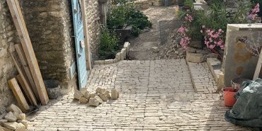 Aménagement en cours - Vue de la callade